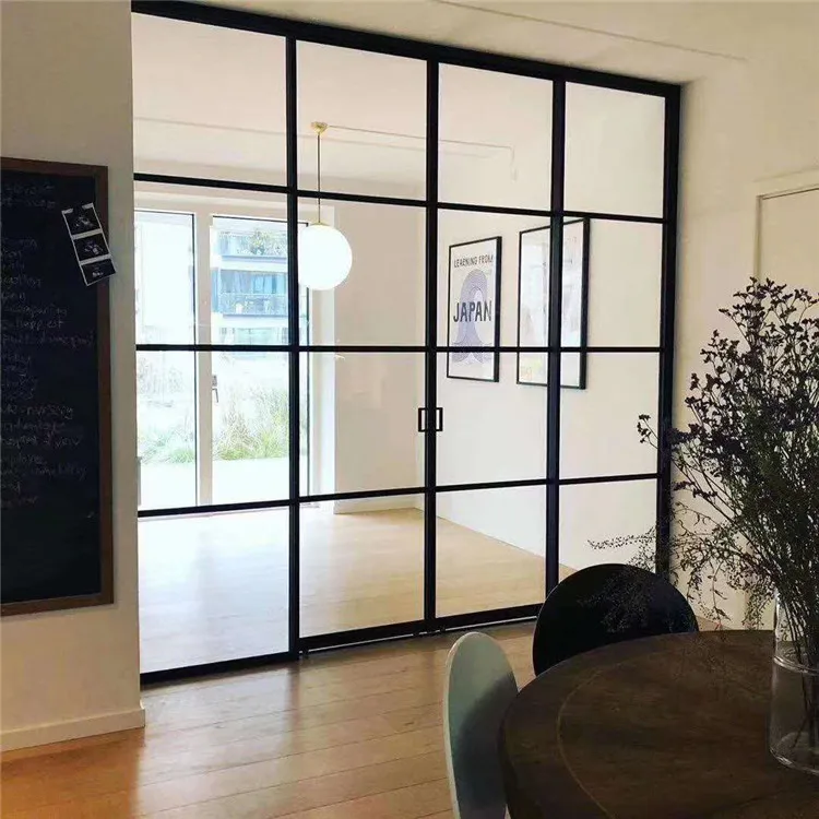Популярные магнитные раздвижные двери, внутренний забор, раздвижные двери, узкие закаленные низкие раздвижные стеклянные двери для внутреннего дворика