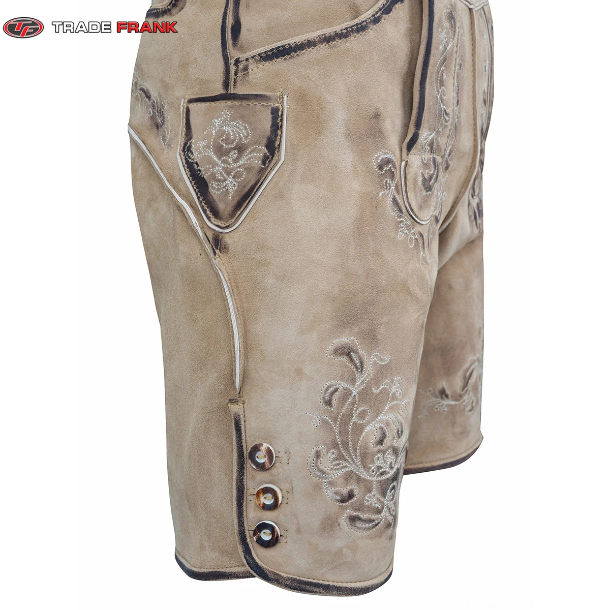 Bavarian short lederhosen Artillery goatskin old-antique Bavarian Shorts Lederhosen in Custom Color for Men