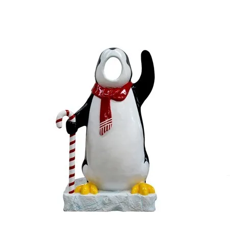 Custom new design Arctic penguin photo-op christmas fiberglass decoration