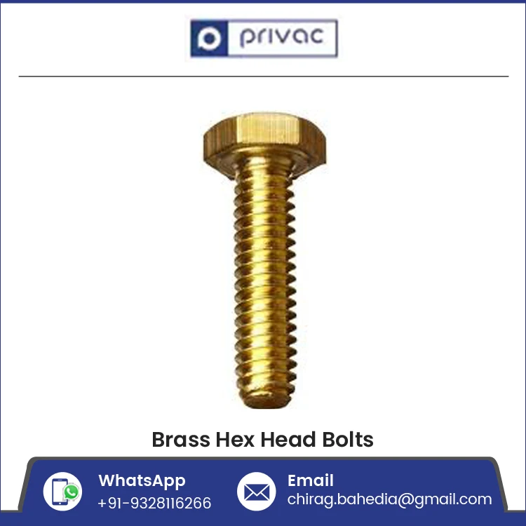 Solid Brass Hex Head Screws Bolts DIN933 Brass Hex Bolt / Brass Screws Bolts