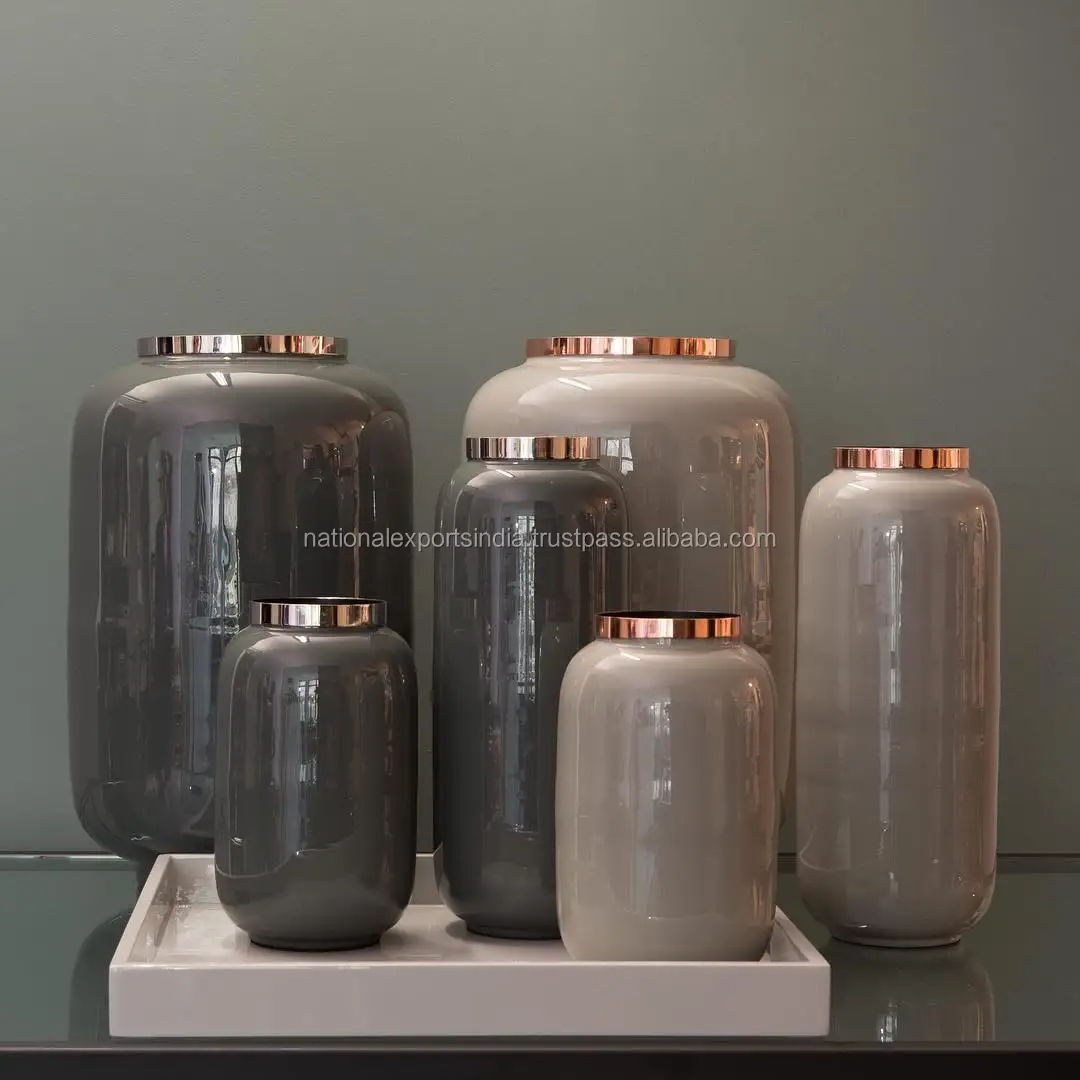 Нордическая цилиндрическая ваза, украшение для дома, эмалированная цветная металлическая поделка, креативная декоративная ваза для гостиной