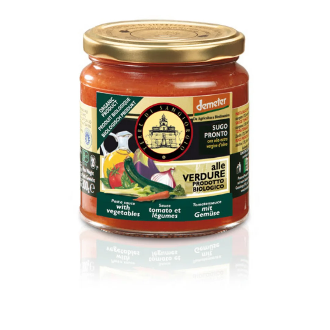 Organic italian quality ready to eat  TOMATO SAUCE with vegetables 300gr