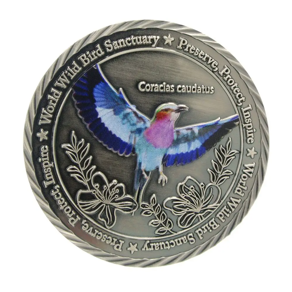  Оптовая продажа дизайнерские металлические монеты с 3d-эффектом и цифровой печатью птиц