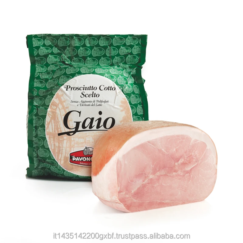 FIRST CHOICE ITALIAN COOKED HAM PROSCIUTTO COTTO GAIO kg 8.5  | milk free gluten free pork meat | premium Italy supplier