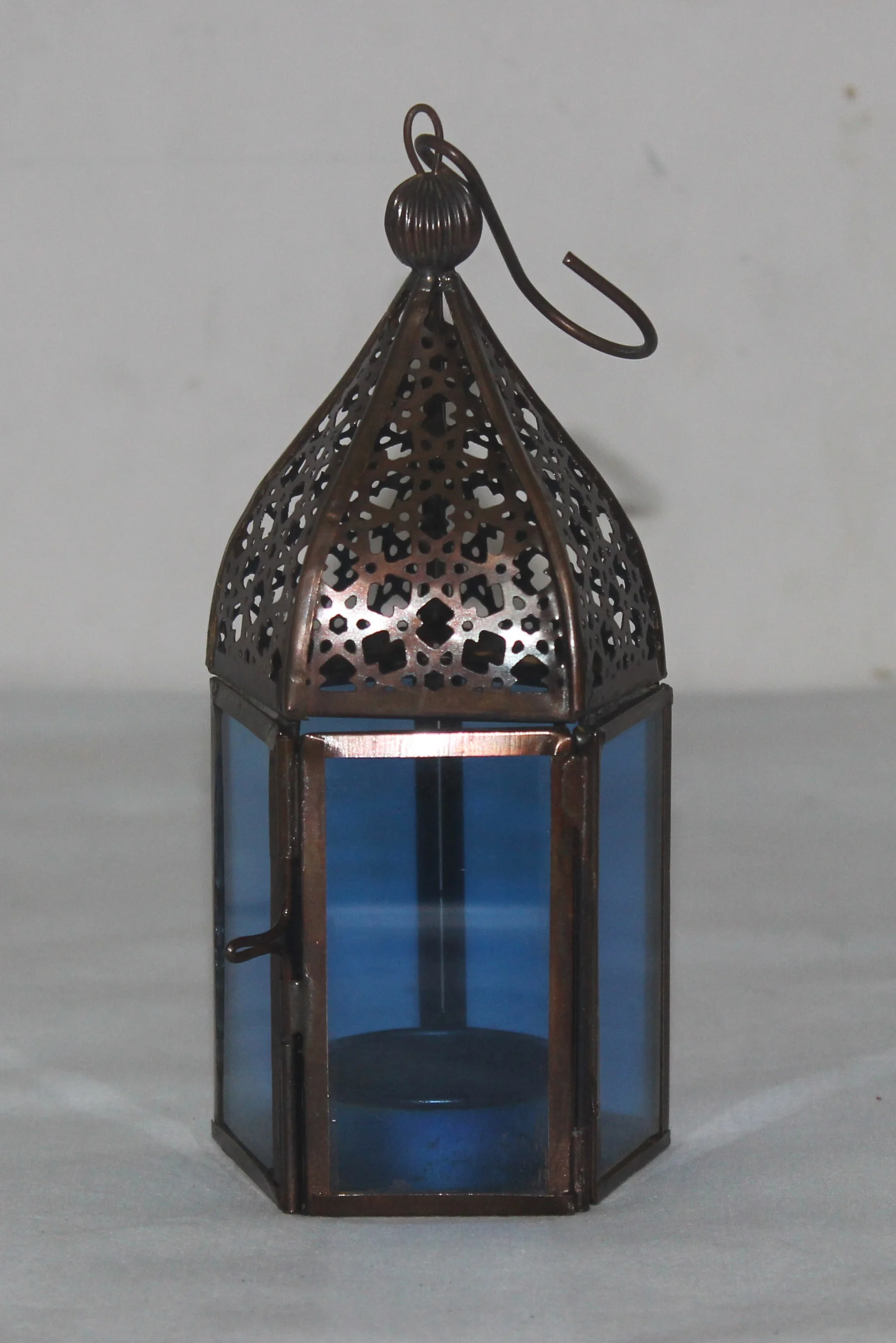 Metal Glass Moroccan Style Table Top and Hanging Lantern Tealight Candle Holder Metal Glass Moroccan Style