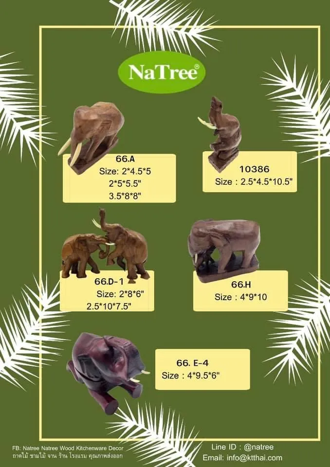 home decor Natree solid wood carving elephant wood crafts - elephant in wooden elephant