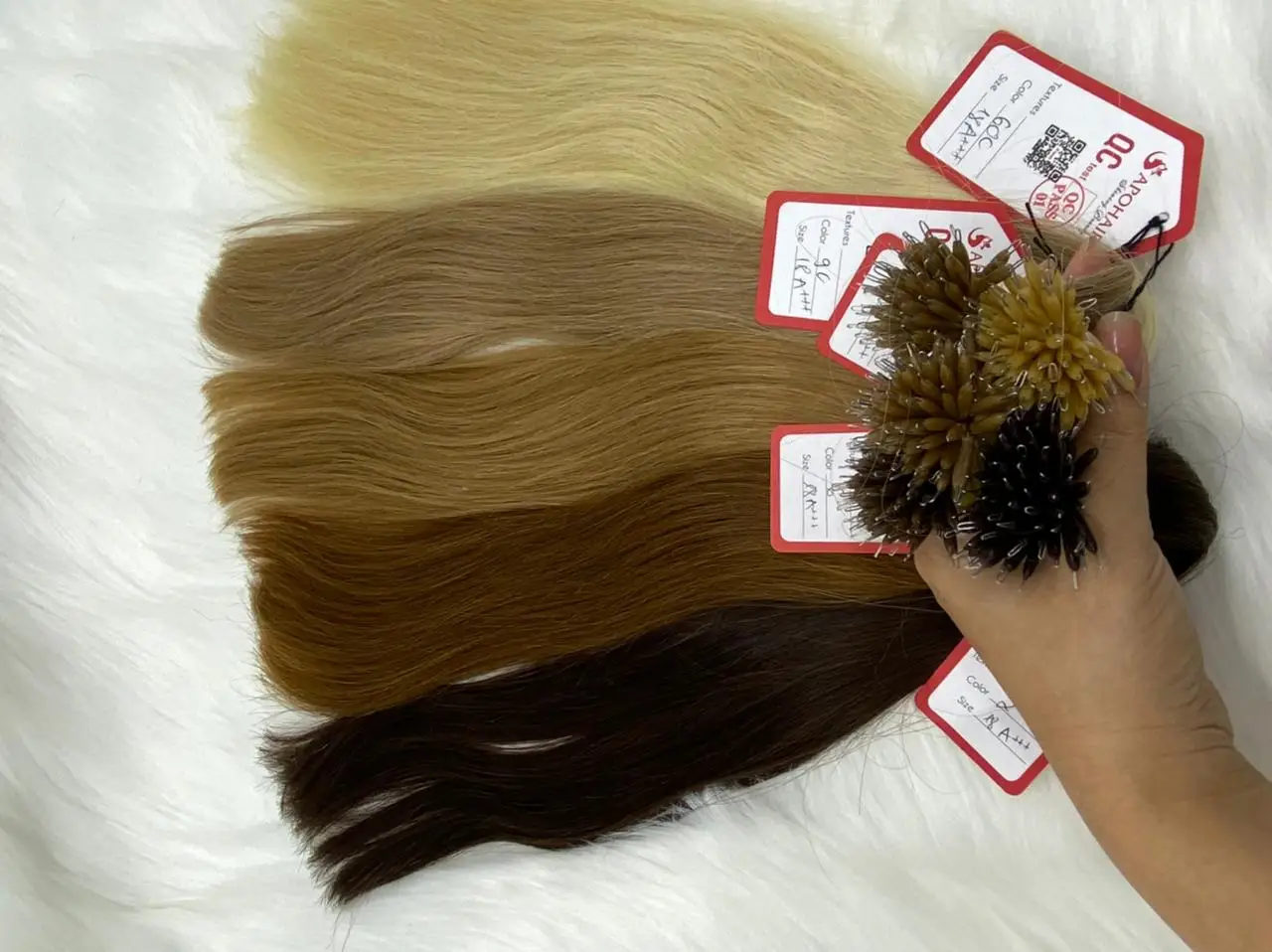 
Vietnamese Human Straight Mix Colors Nano Tip Hair Extension 