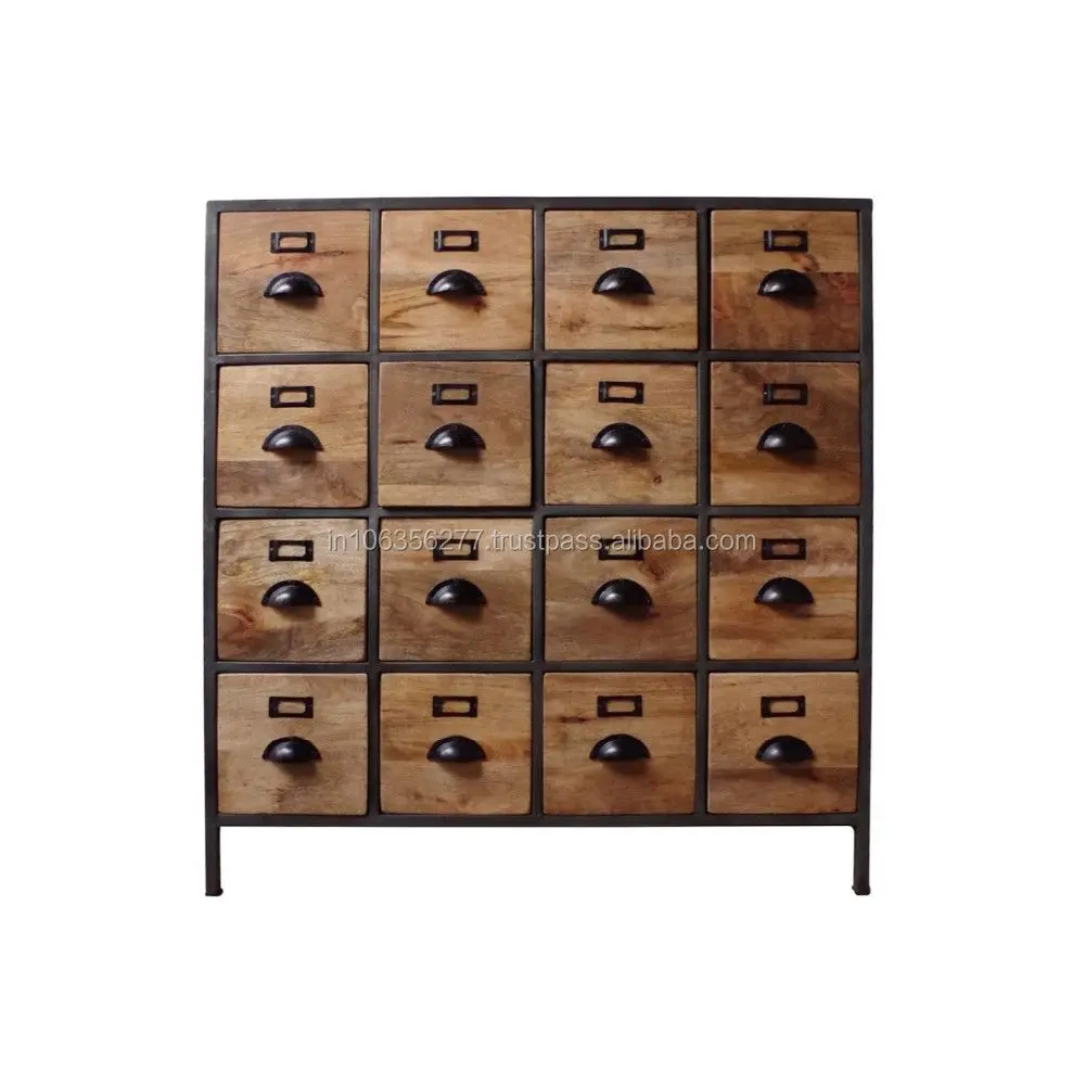 modern luxury vintage antique royal living room wooden iron industrial cabinet chest of drawers sideboard