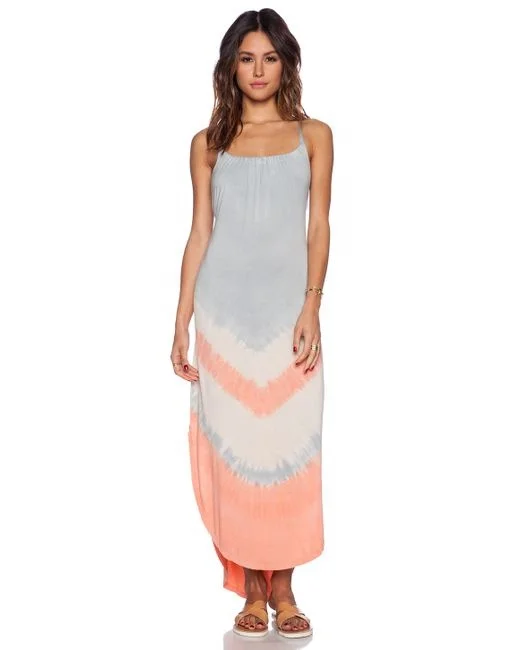 Miami Designer Summer Collection 2019 Beach Wear Rayon Tie & Dye Maxi Dress