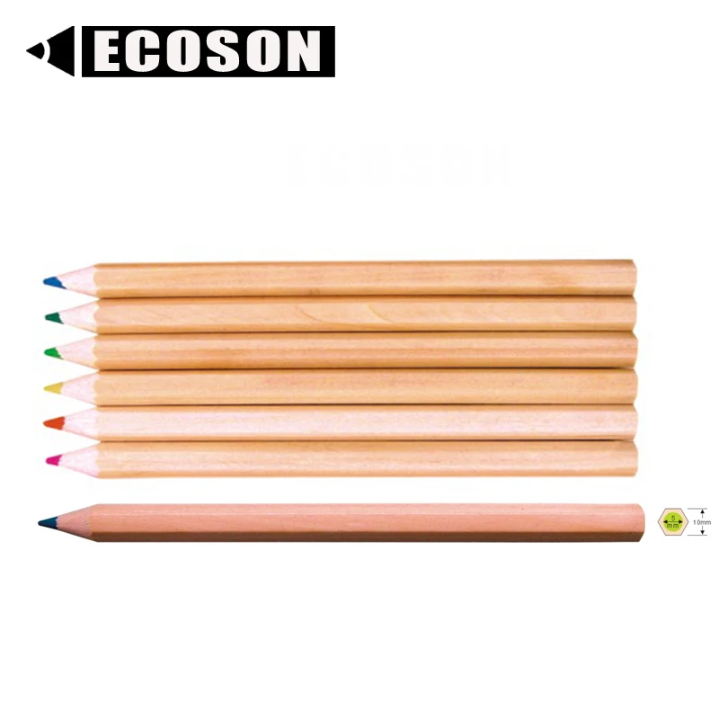 FREE SAMPLE Hexagonal Natural Wood Color FSC Certified Pencils Non-toxi Basswood Jumbo Highlighter Pencil with FSC Certification