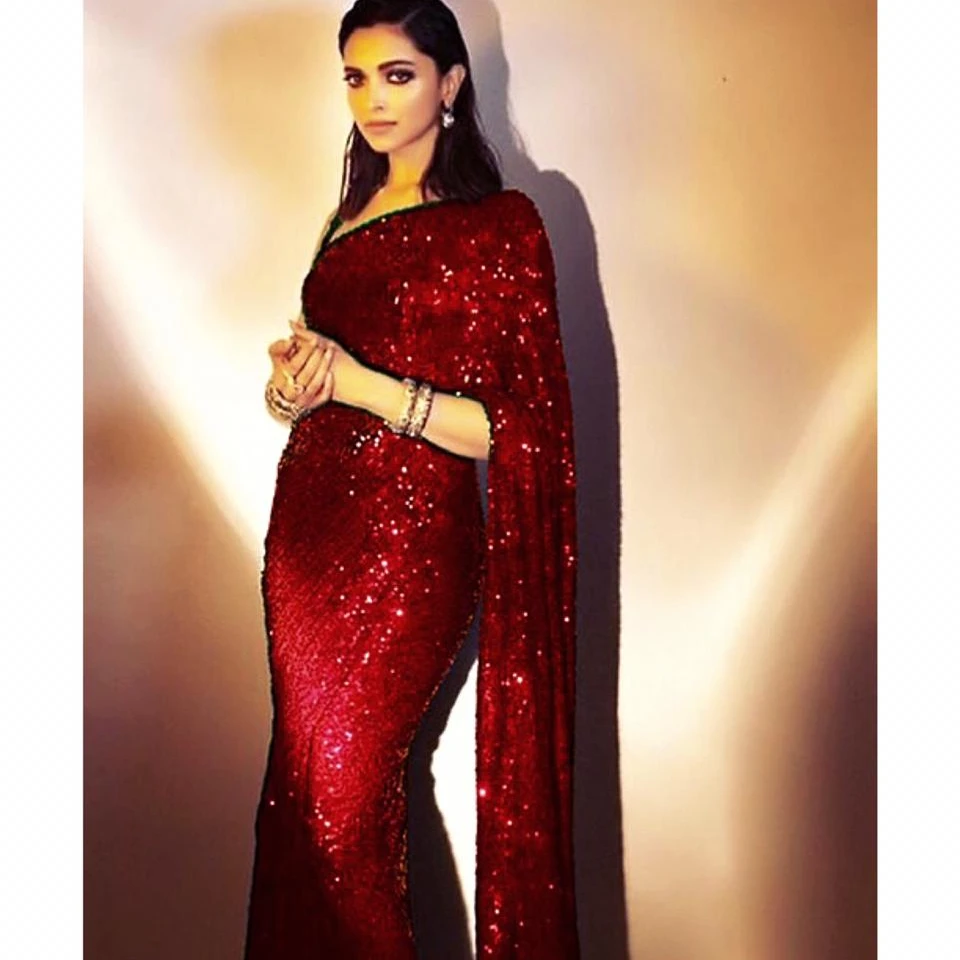 Silk sequence  saree latest design for women for party and evening wear