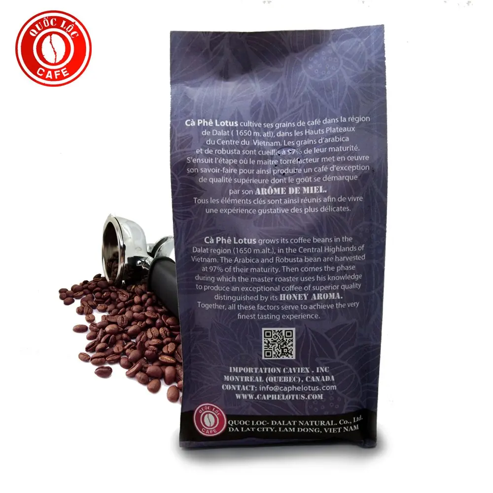 
Packing in Bag 12 months Shelf Life Hot Air Roast Type 100 % Robusta Lotus Robusta coffee from Vietnam 