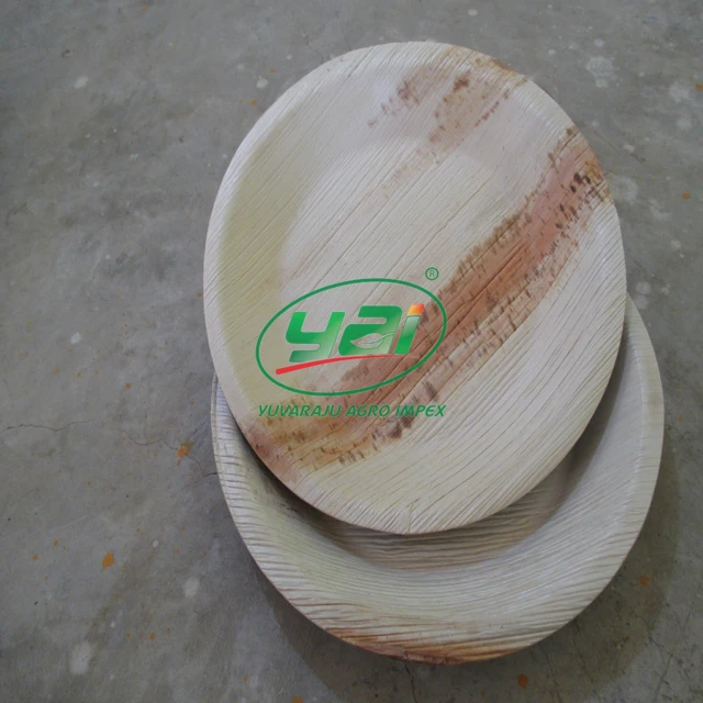 Natural wood plate Party/Restaurant/Home/ Disposable Areca Palm Leaf Wooden Plate for Human Consumption Exporters in India