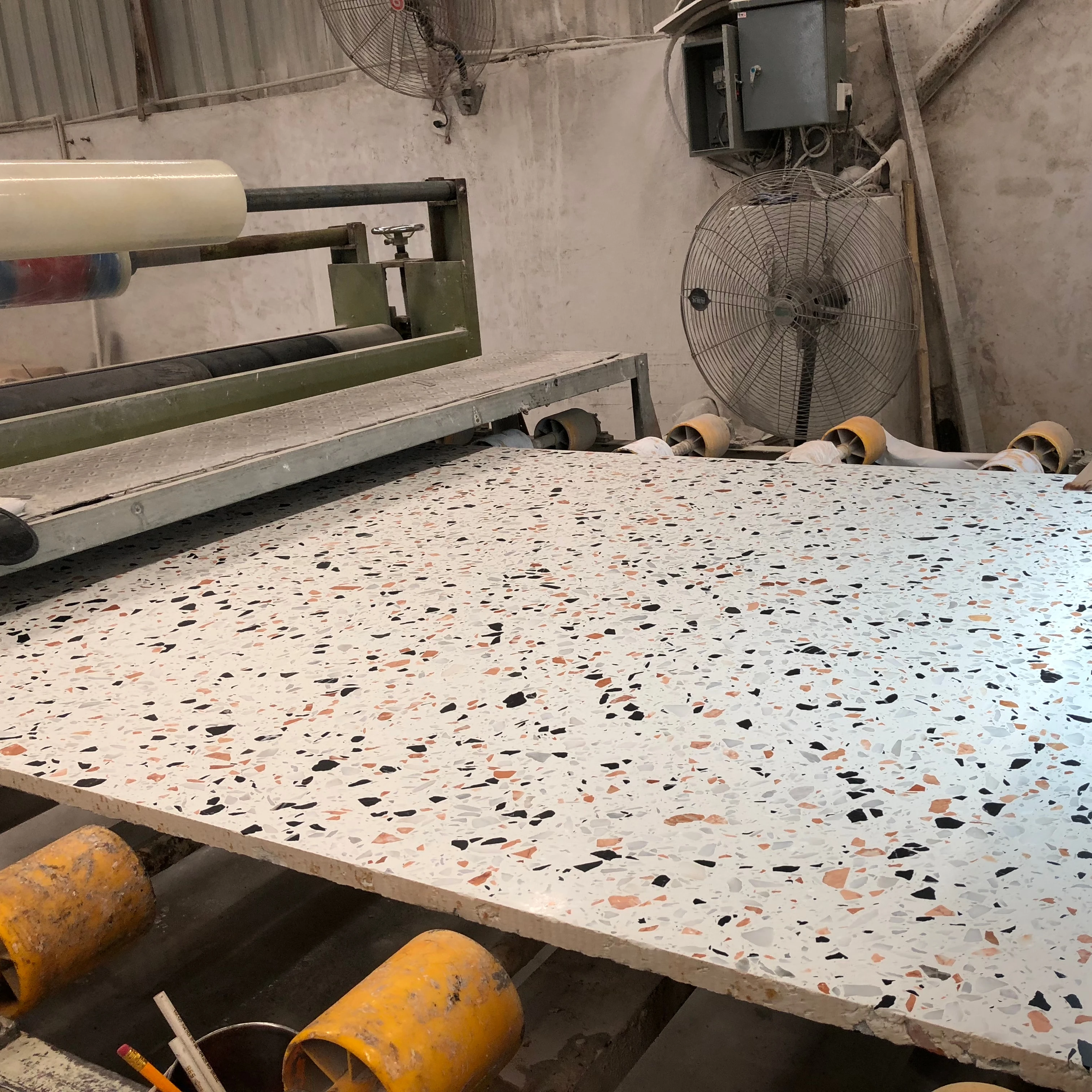 terrazzo slab white terrazzo decor artificial stone floor wall table top manufactured furniture large scale cement terrazzo