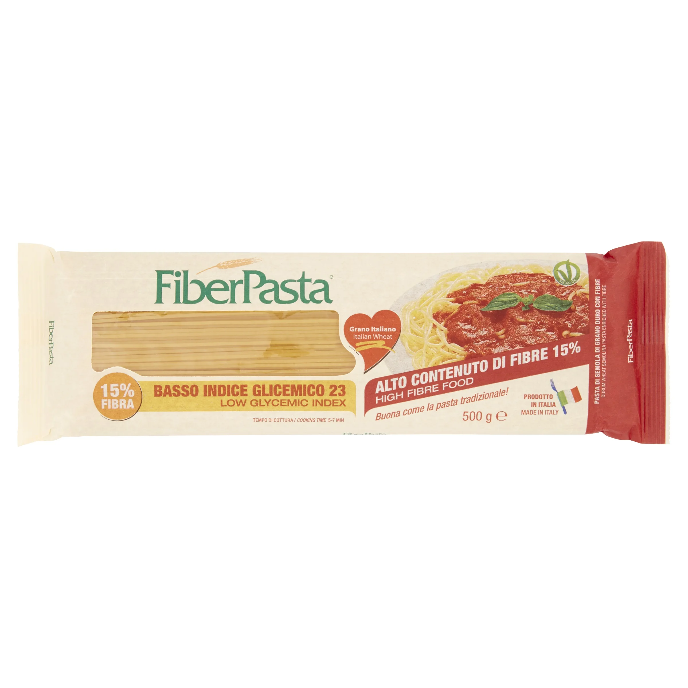 PREMIUM QUALITY ITALIAN SPAGHETTI 500g - LOW GLYCEMIC INDEX - WITH HIGH FIBRE AND LOW NICKEL  - PASTA WITH BENEFITS