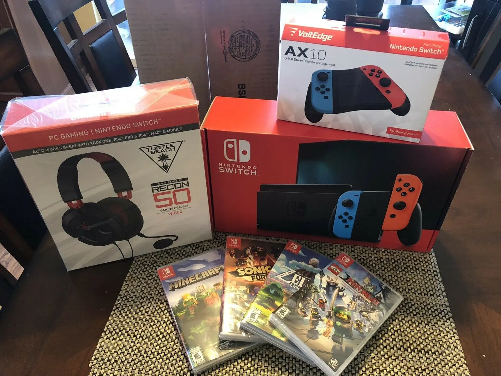 Authentic Nintendos Switch 32GB Console with Neon Blue and Neon Red Joy-Con