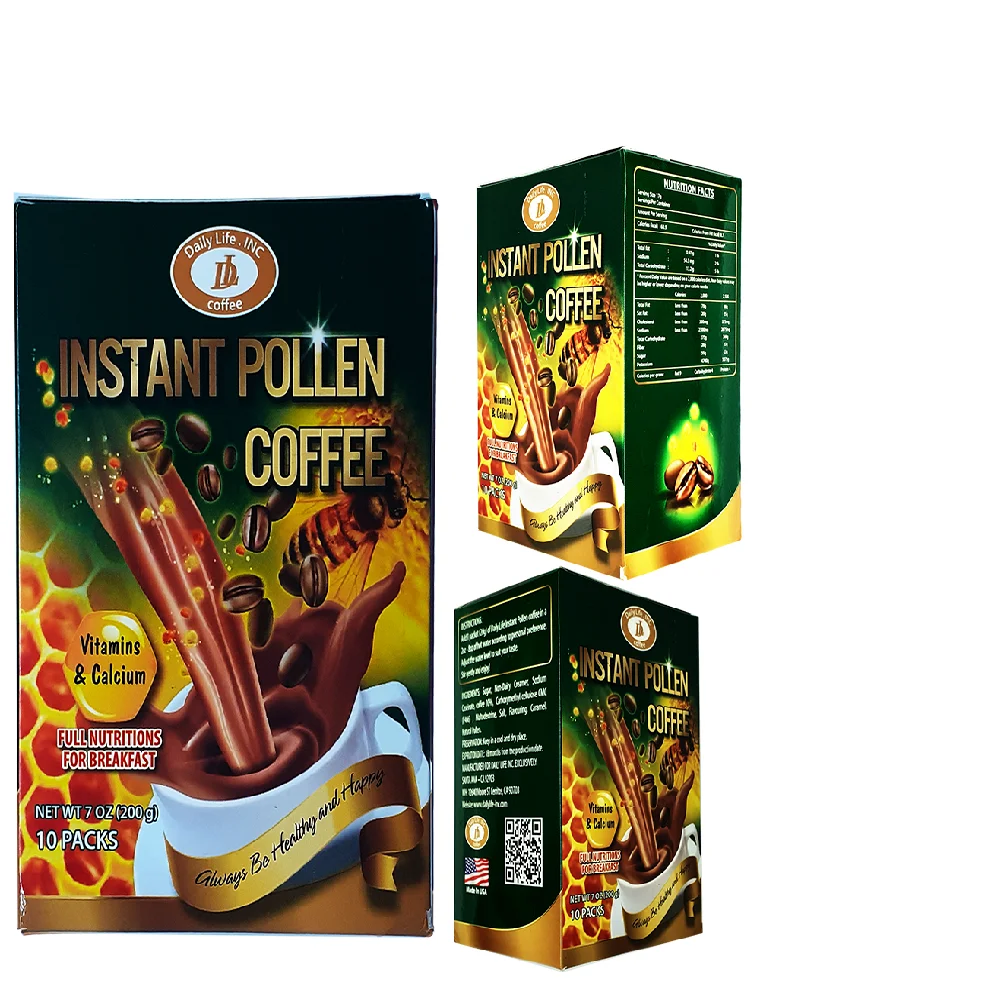 OEM 24 Months Shelf Life Pollen Aroma Sweet Caffeinated Box Ma 6 INSTANT POLLEN COFFEE 4IN1 From Vietnam