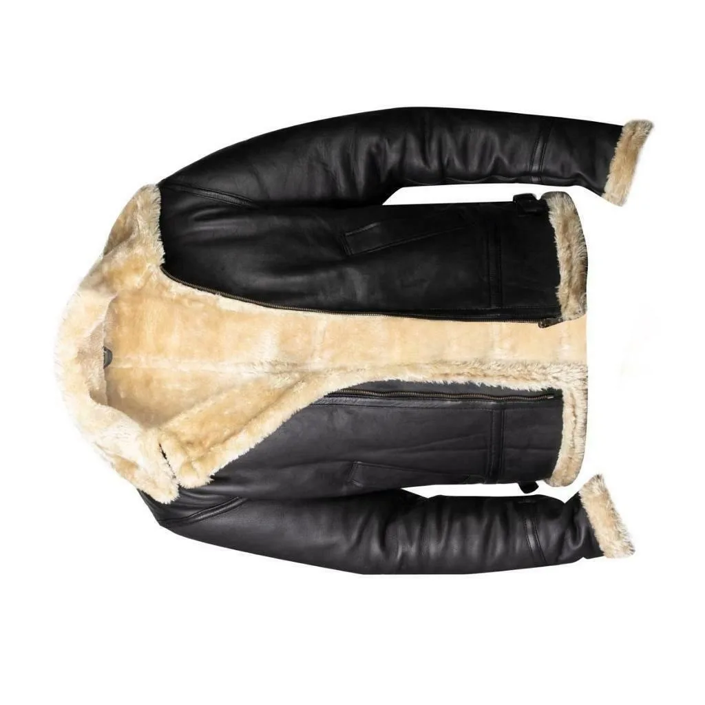 Оригинальная Мужская авиаторская куртка-бомбер из натуральной овечьей шкуры Раф B3