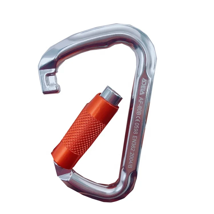 ADELA Aluminum Carabiner Hook Key Type Climbing Outdoors Fall Protection Twist Lock Design