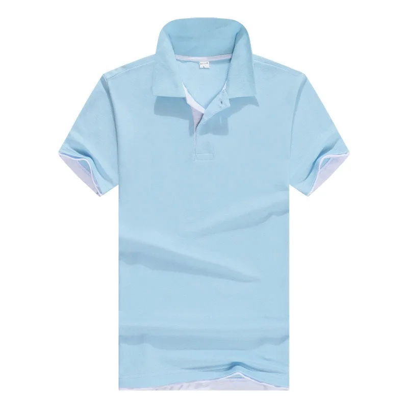 
 Рубашка-поло мужская из чистого хлопка, повседневная сорочка с коротким рукавом, дышащая, деловая, мягкая, лето  