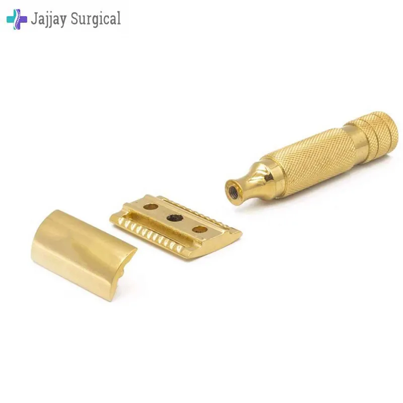 Позолоченная двойная Безопасная бритва с двойным краем набор для влажного бритья подарок мужчин и женщин лезвия Дорожный Чехол