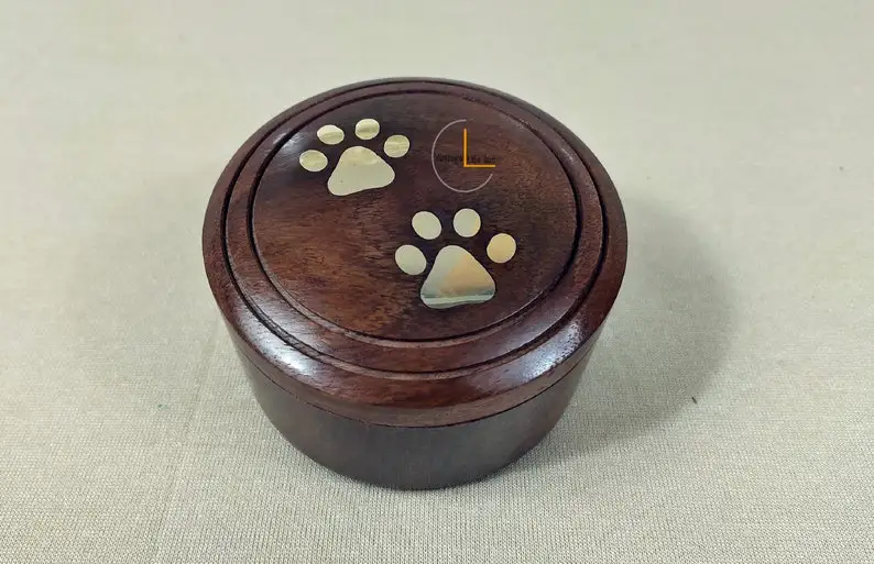 Урна для домашних животных винтажная Life Inc. Из латуни с лапами из индийского палисандра урна кремации ясеня памяти в цилиндрической форме