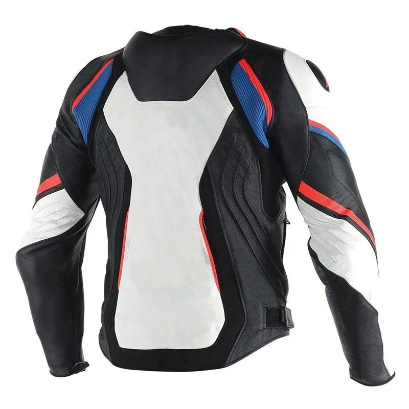 Men Genuine Leather Protective Motorbike Motorsports Racing Perforated Motorcycle Jackets