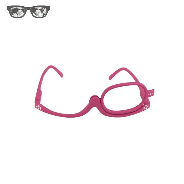 Compact pearls decoration design rubber magnifying eye glasses makeup reading glasses for ladies