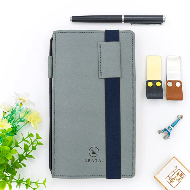 
Gray cover notebook journal with elastic band 