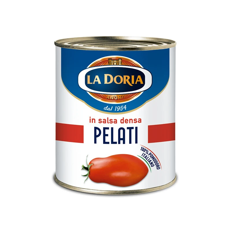 Top Quality 100% Italian La Doria Peeled tomatoes in Easy-open cans 12x800g  No added salt Best Price