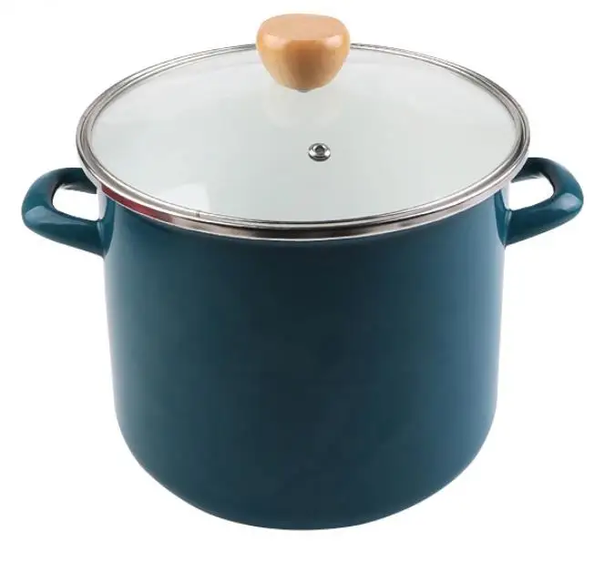 
Modern Japanese Thick Enamel pot Portable travel camping pot clay pot with lid 