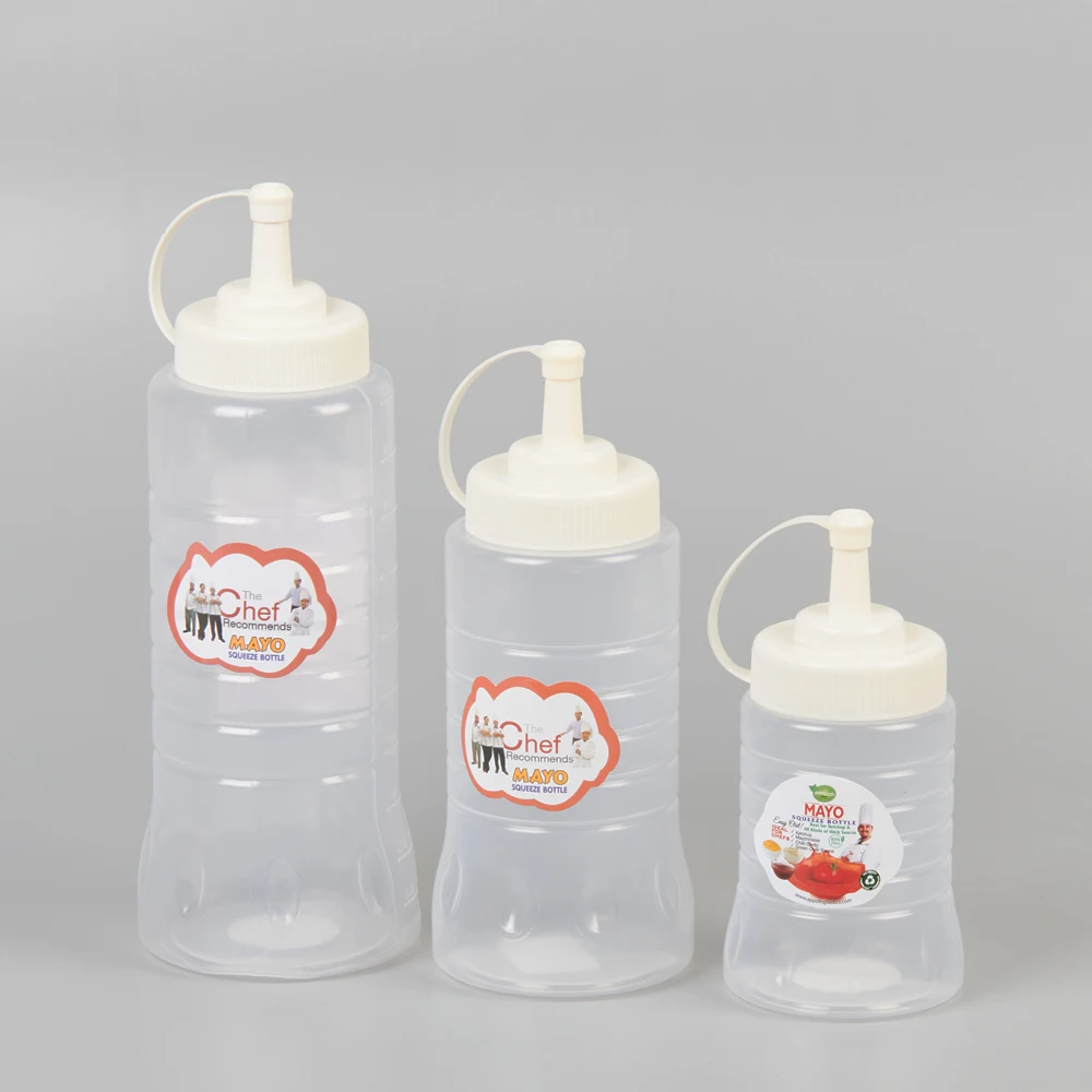 Mayo Bottle Small size 500ml Bottle with Twist On Lids Ketchup Mustard Mayo Hot Sauces Olive Oil Bottles