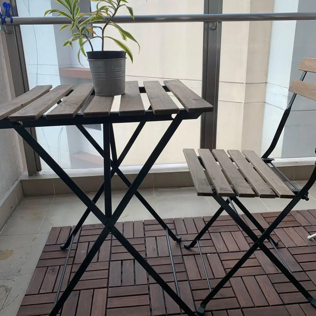Modern Style Outdoor Furniture Bistro Set Outdoor Acacia Solid Hardwood Table and Chair from Viet Nam factory