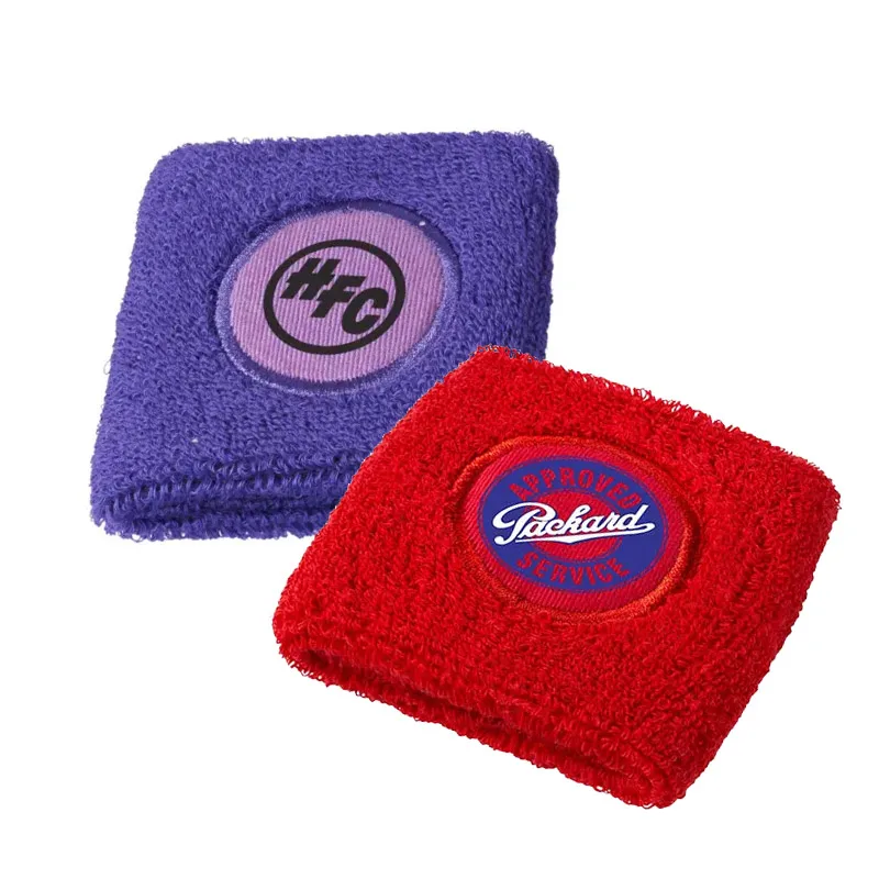 Custom logo sports embroidered sweatbands sweat terry wristband