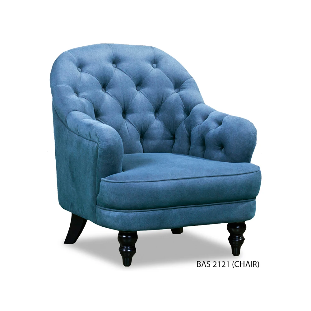 Chesterfield Accent Chair Sofa BAS2121 Living Room Classical Modern Furniture Leather Fabric Luxurious Elegant Malaysia