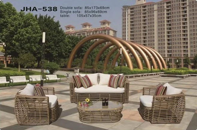 Durable Garden Patio Furniture Eco Friendly Rattan Wicker Sofa Set