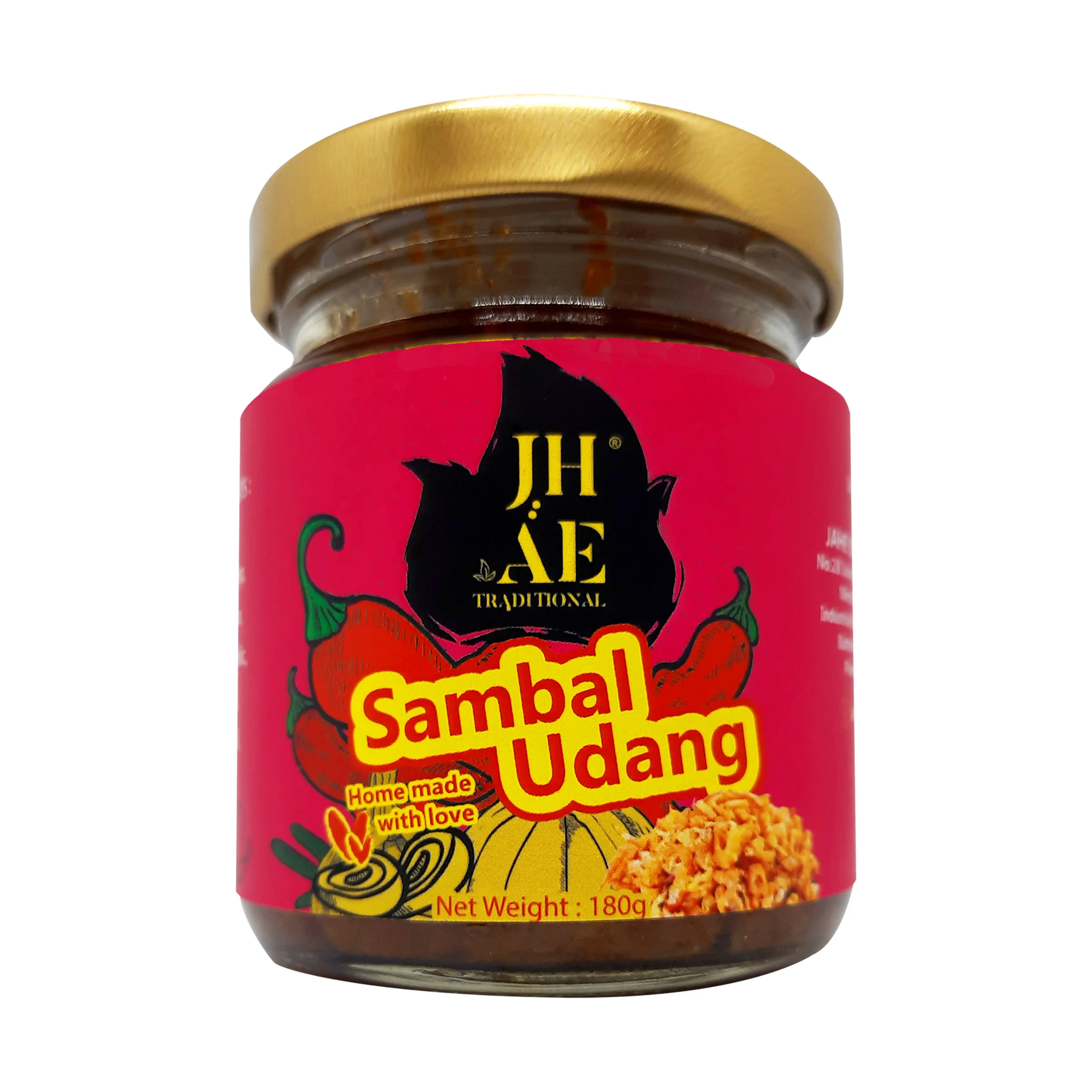 Высушенные креветки Jahe Sambal в стеклянной