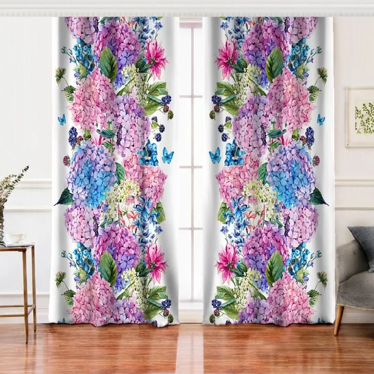 Curtain Custom Designed Modern High Quality 3D Printed 100% Polyester Living Room Background Curtain
