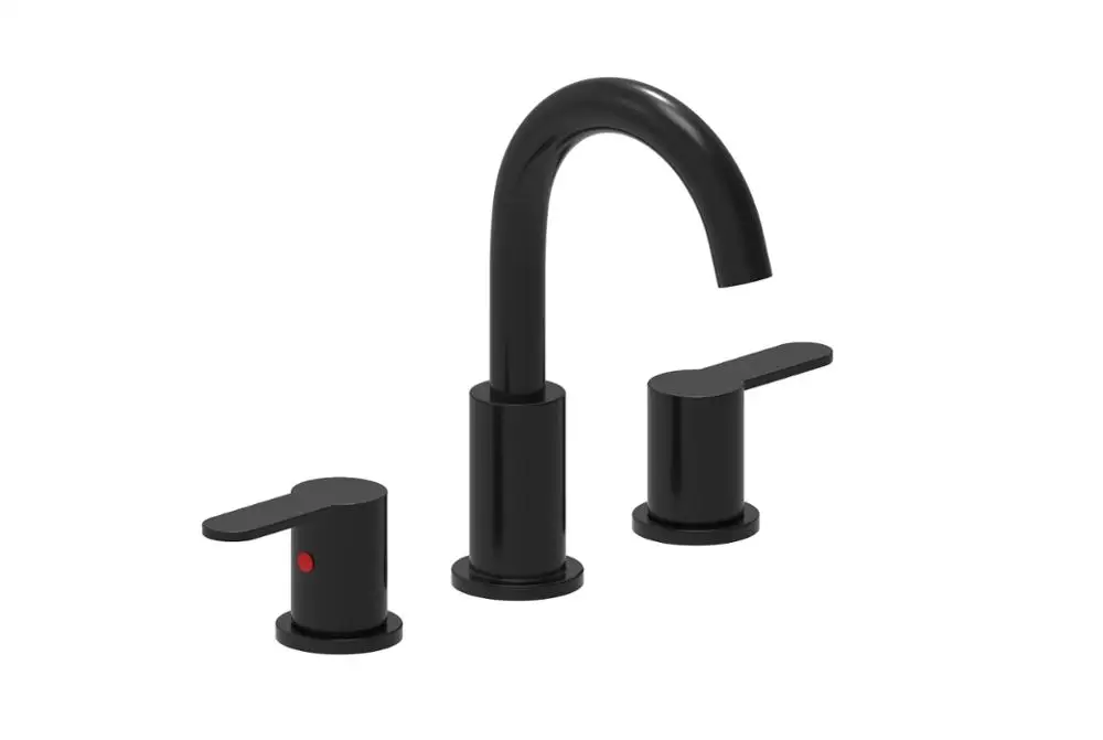 
Modern Widespread Bathroom Three Holes Sink Faucet in Gold with Double Handles 830-LB 