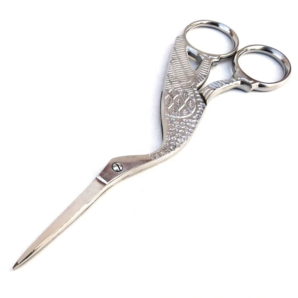 Vintage Style Sewing Scissors Embroidery Mini Crane Bird Scissors Eyebrows And Eyelashes Beautiful Multi Color Stork Scissors