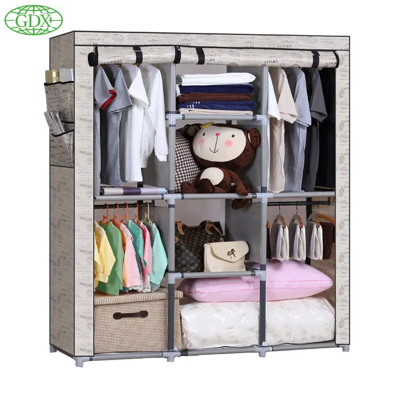 
Simple Non woven Wardrobe Cloth Folding cabinet Assembly Fold-able Clean Convertible Extendable 