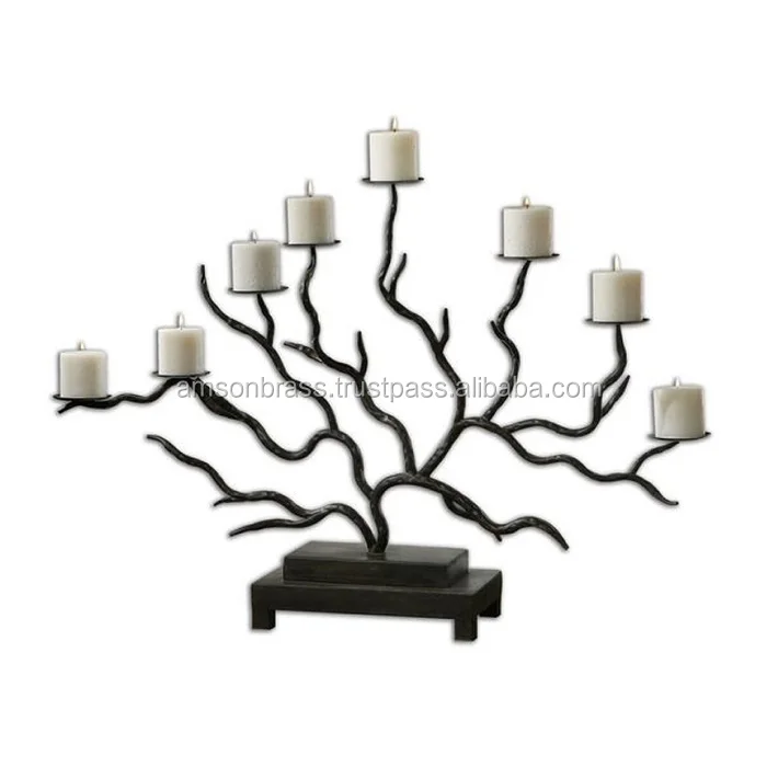 Home Decoration Golden Candle Holder Christmas Party Decor Tree Branch Candle Holder