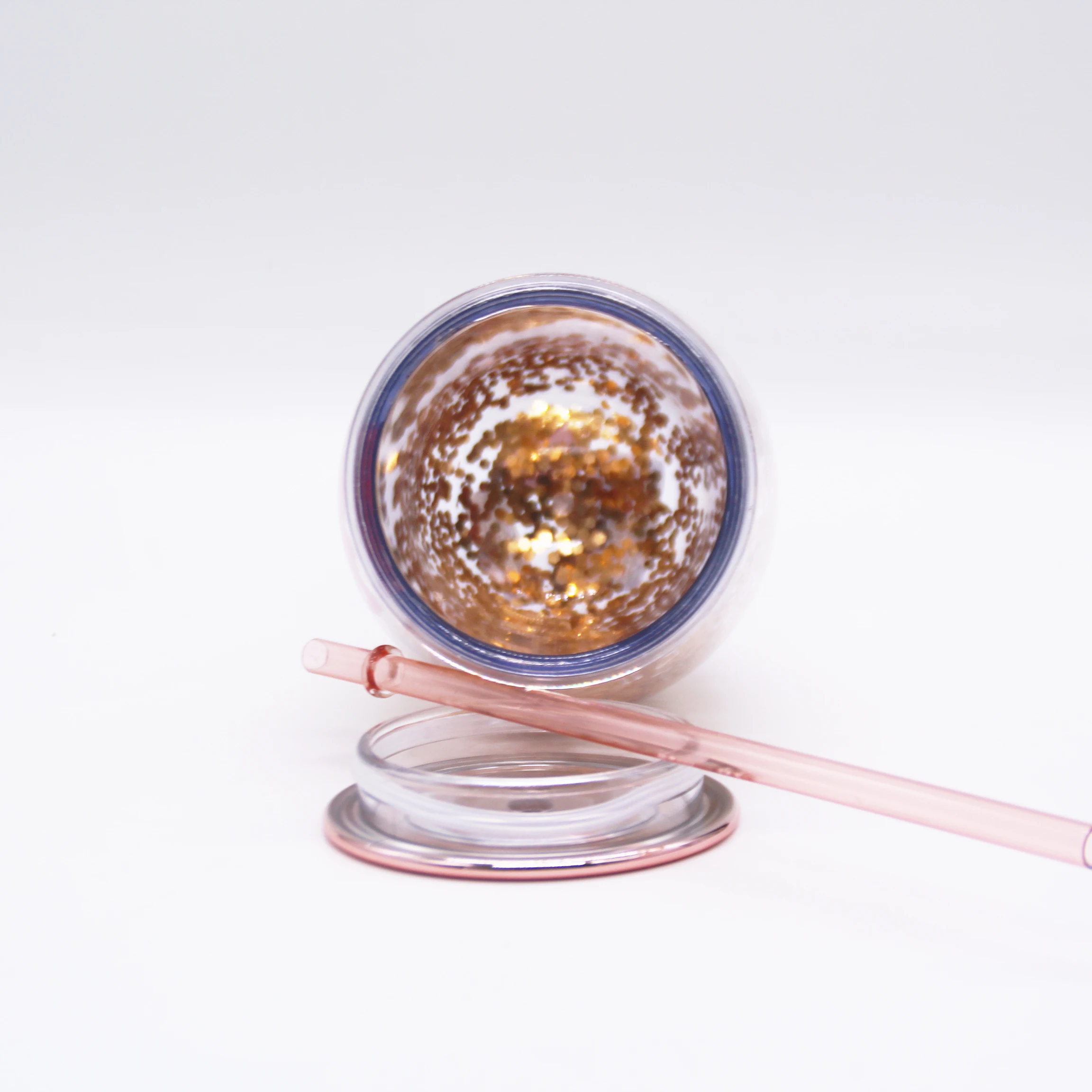 Bpa Free Double Wall egg Clear In Bluk 10 oz Egg Shape Plastic Acrylic Cups Cold Drink Glitter Tumbler with Lid