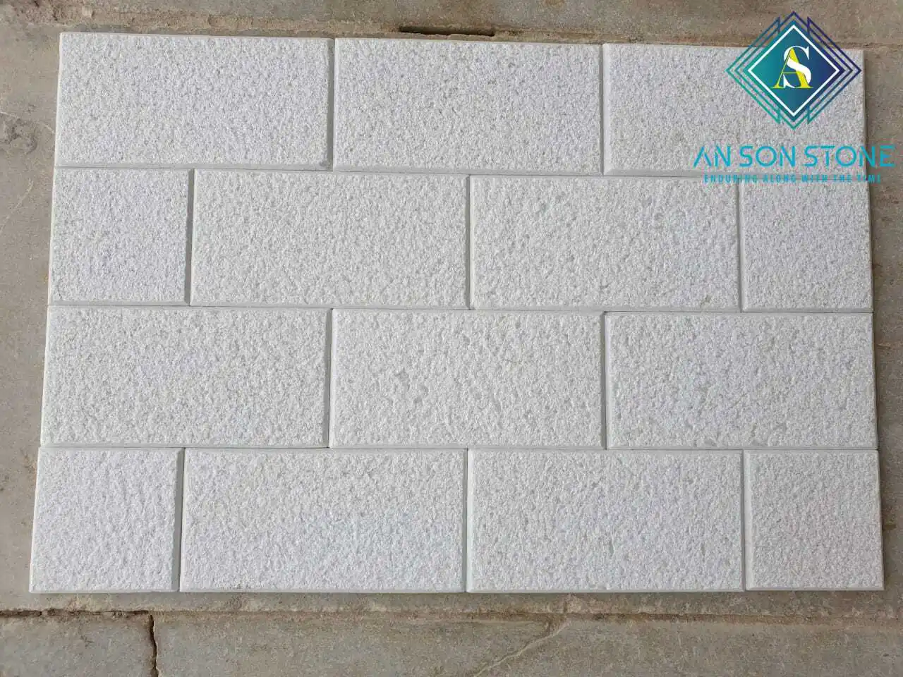 Самая дешевая цена Белая Мраморная втулка молотковая настенная плитка 40 см x от прямого производителя AN SON CORPORATION