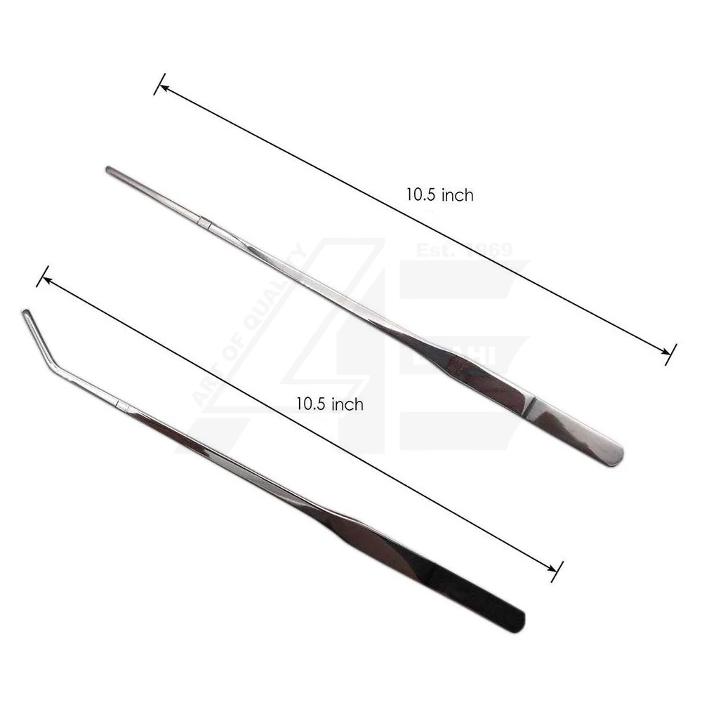 Reptile Feeding Tongs Aquarium Stainless Steel Straight and Curved Tweezers Polished Long Handle Feeder Tools for Lizard Snake