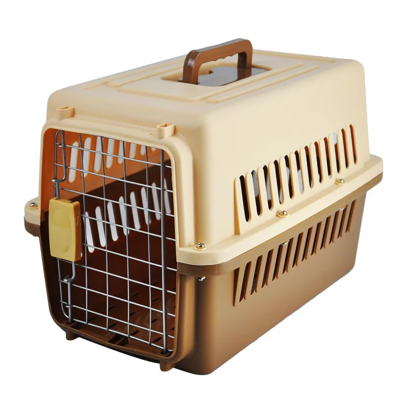 
IATA Regulated Airline Approved Portable Plastic Large Pet Dog Cat Air Travel Sky Kennel Carrier Crate Cage 170133 