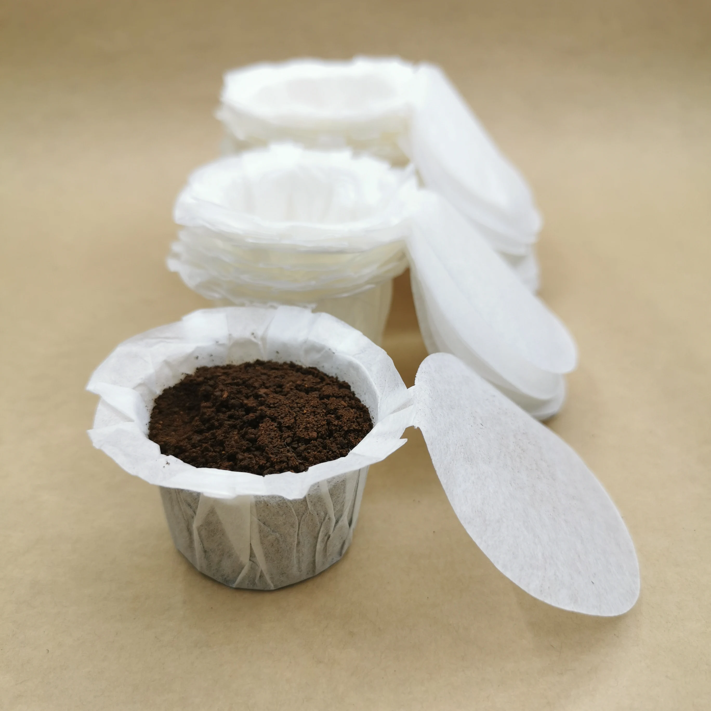 Disposable Coffee Paper Filter with Lids compatible Coffee pod filter k-cup filter