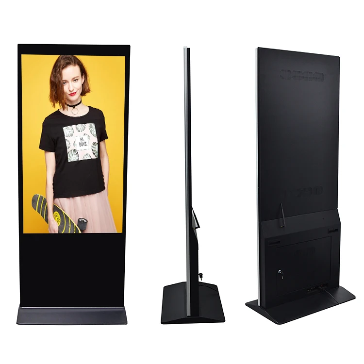 43 49 55 65 inches floor stand lcd display touch screen indoor android advertising tv totem digital signage