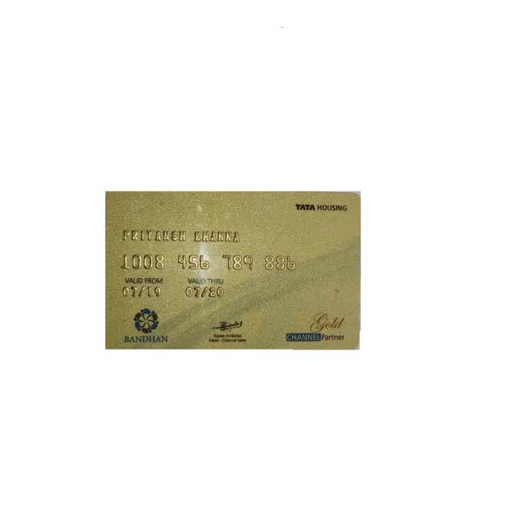 Embossed PVC Gold Card/Plastic Card for Business
