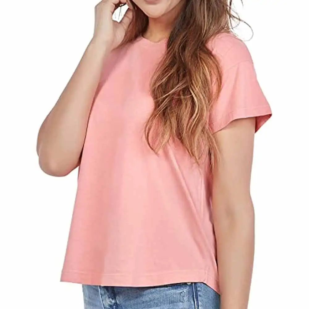 С круглым вырезом проката с коротким рукавом для женщин Классические летние футболки свободного кроя Повседневная футболка
